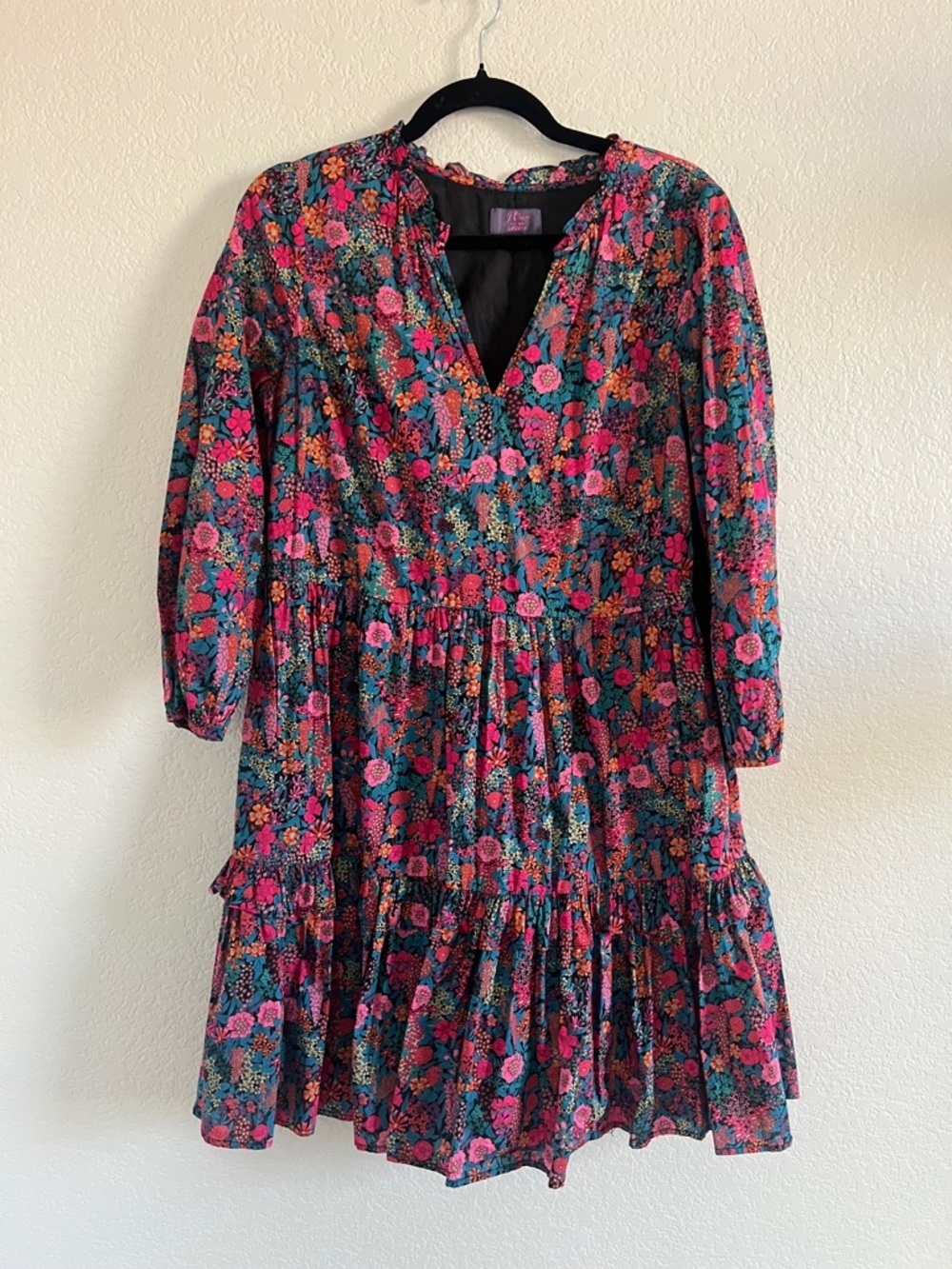 Ruffleneck Tiered Popover Liberty® Ciara Dress. Size S - Picture 5 of 12